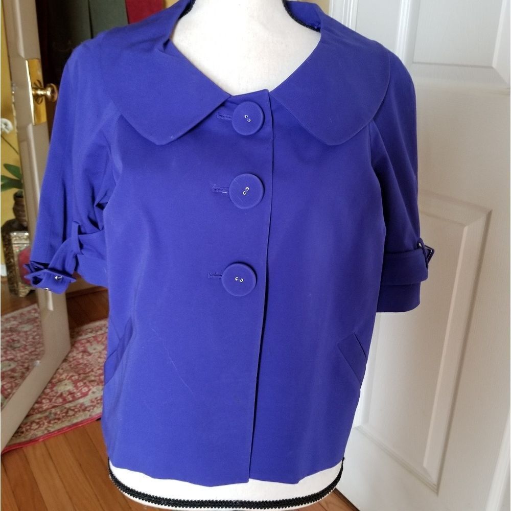 IRIS BLUE CROP JACKET